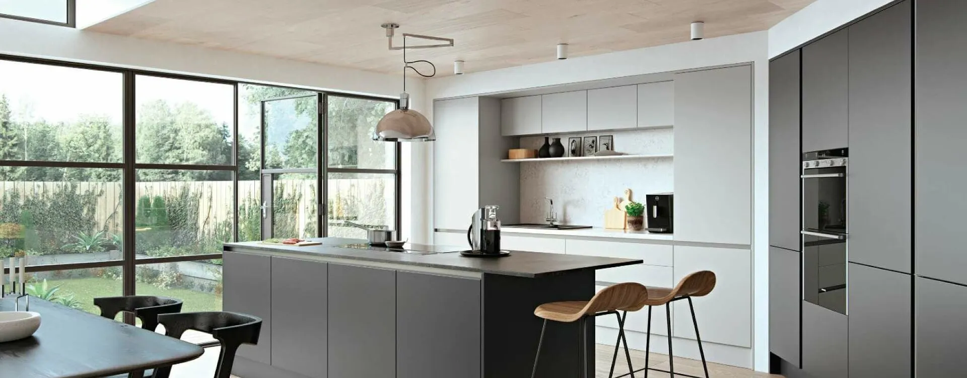 Alku Modern Handleless Matt Kitchen With Island 3