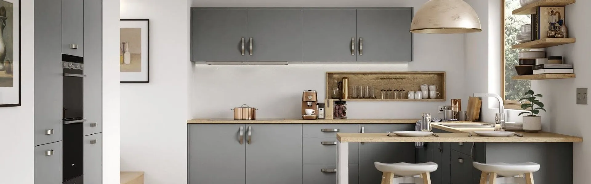 Alku Modern Matt Grey U-Shaped