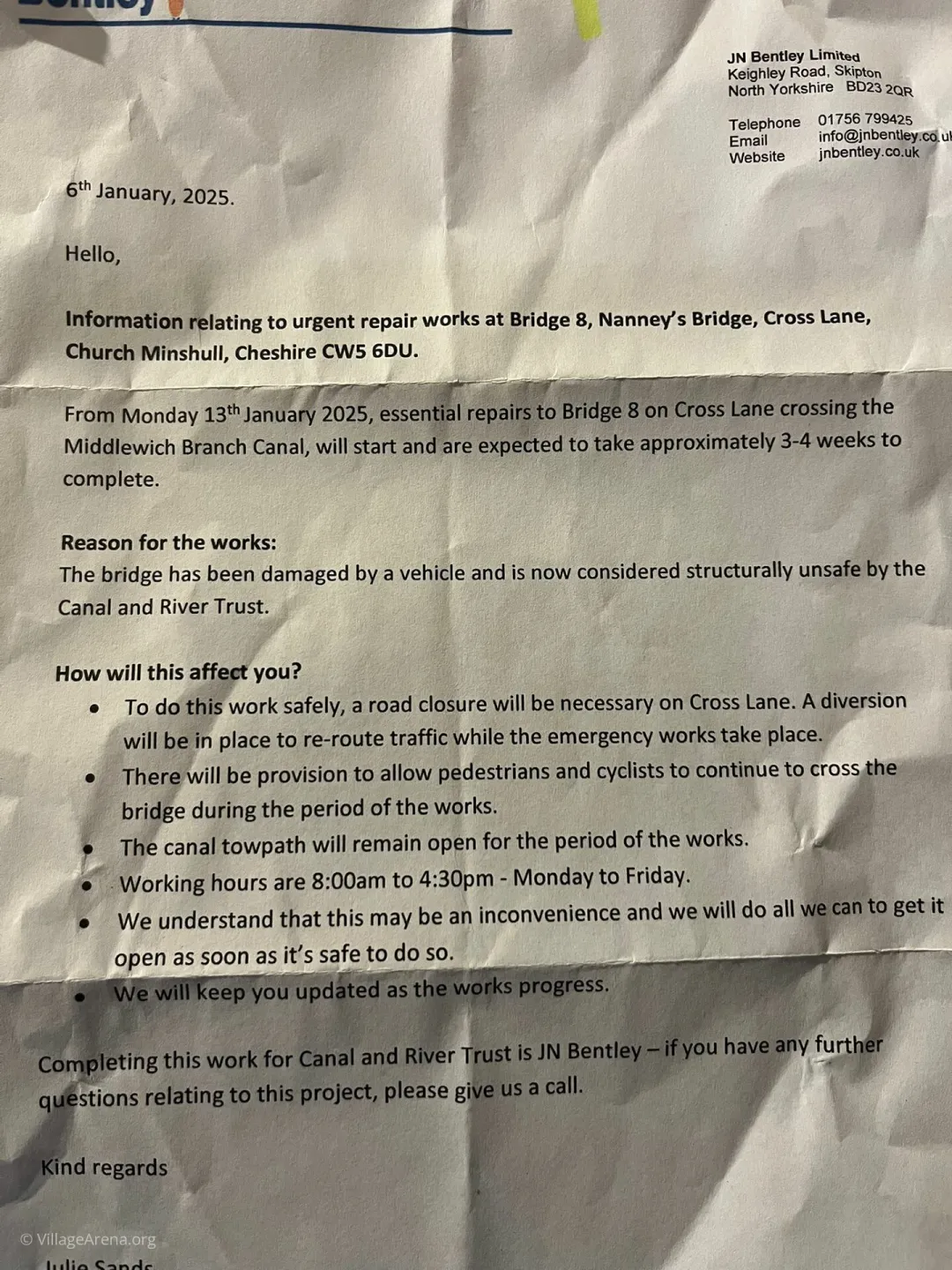 Roadclosure2025nannysbridge