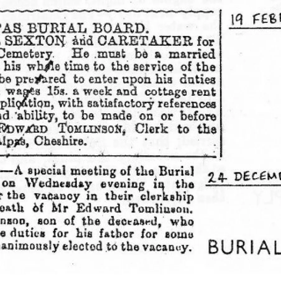 Burial Board Advert