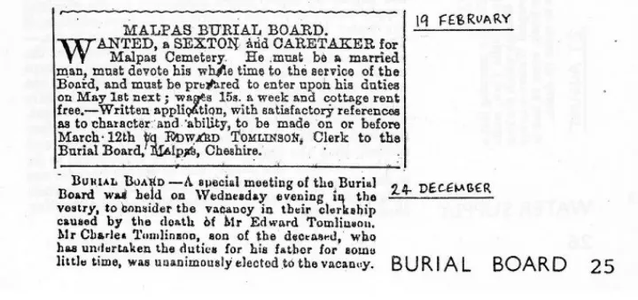 Burial Board Advert