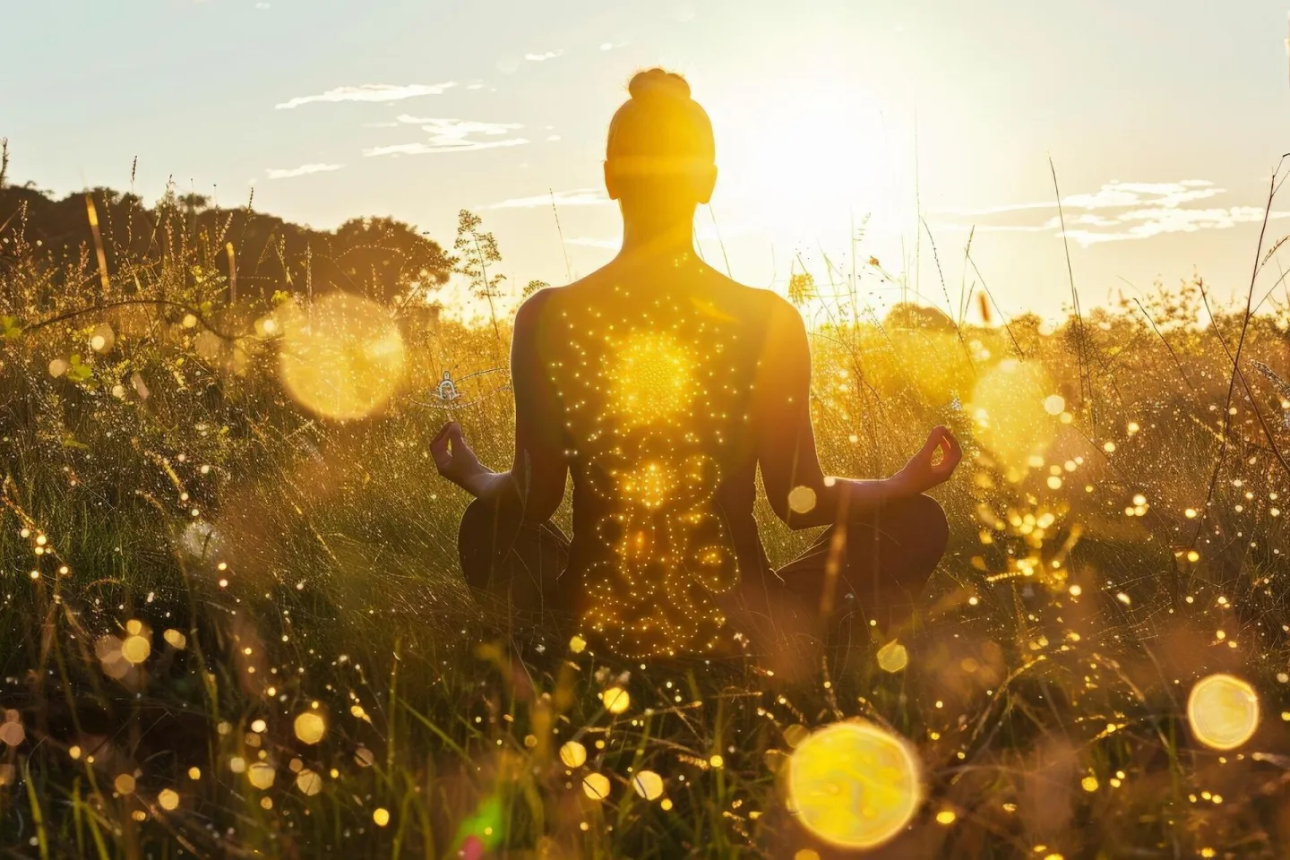 meditating with solar plexus chakra opening