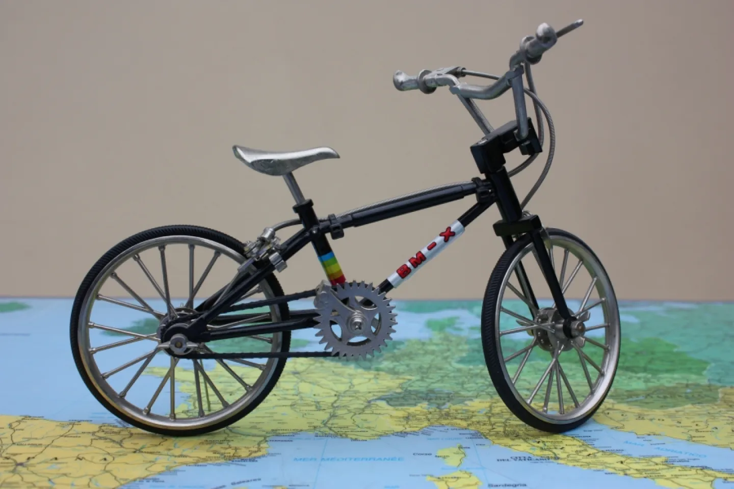 BMX bike with a map
