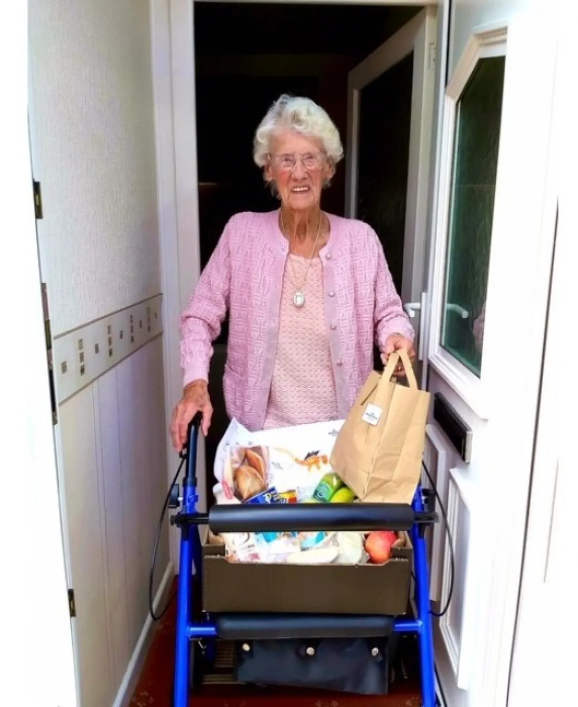 Ada Receiving Food Parcel From Age Uk