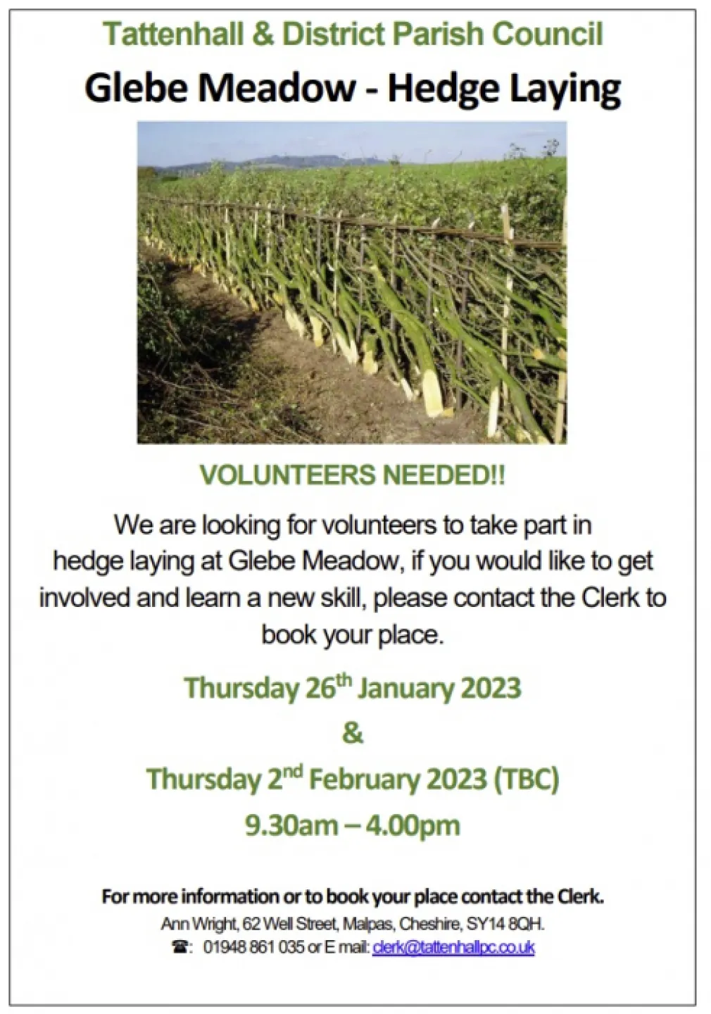 GLEBE MEADOW HEDGE LAYING