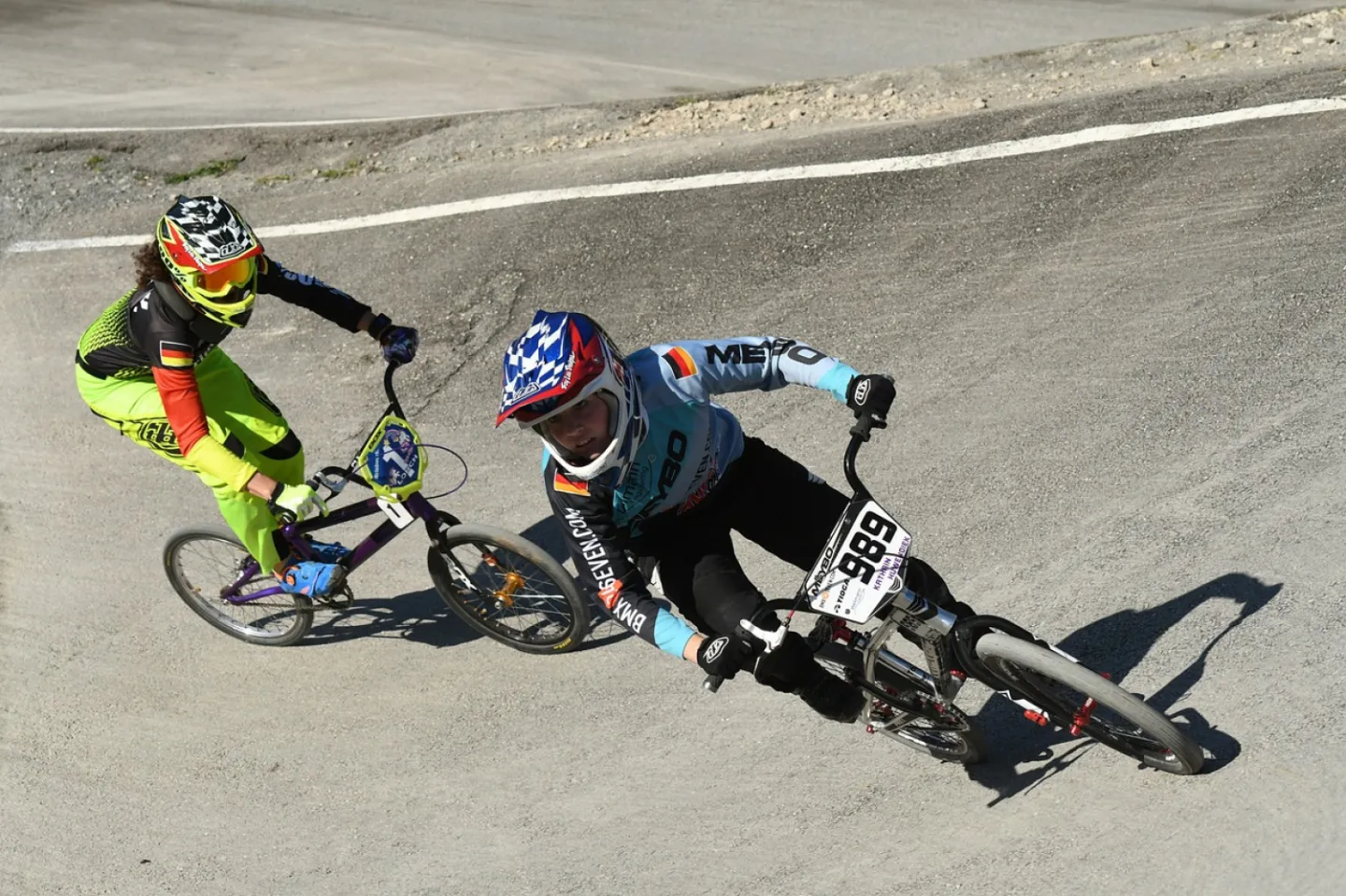 BMX riders on berm