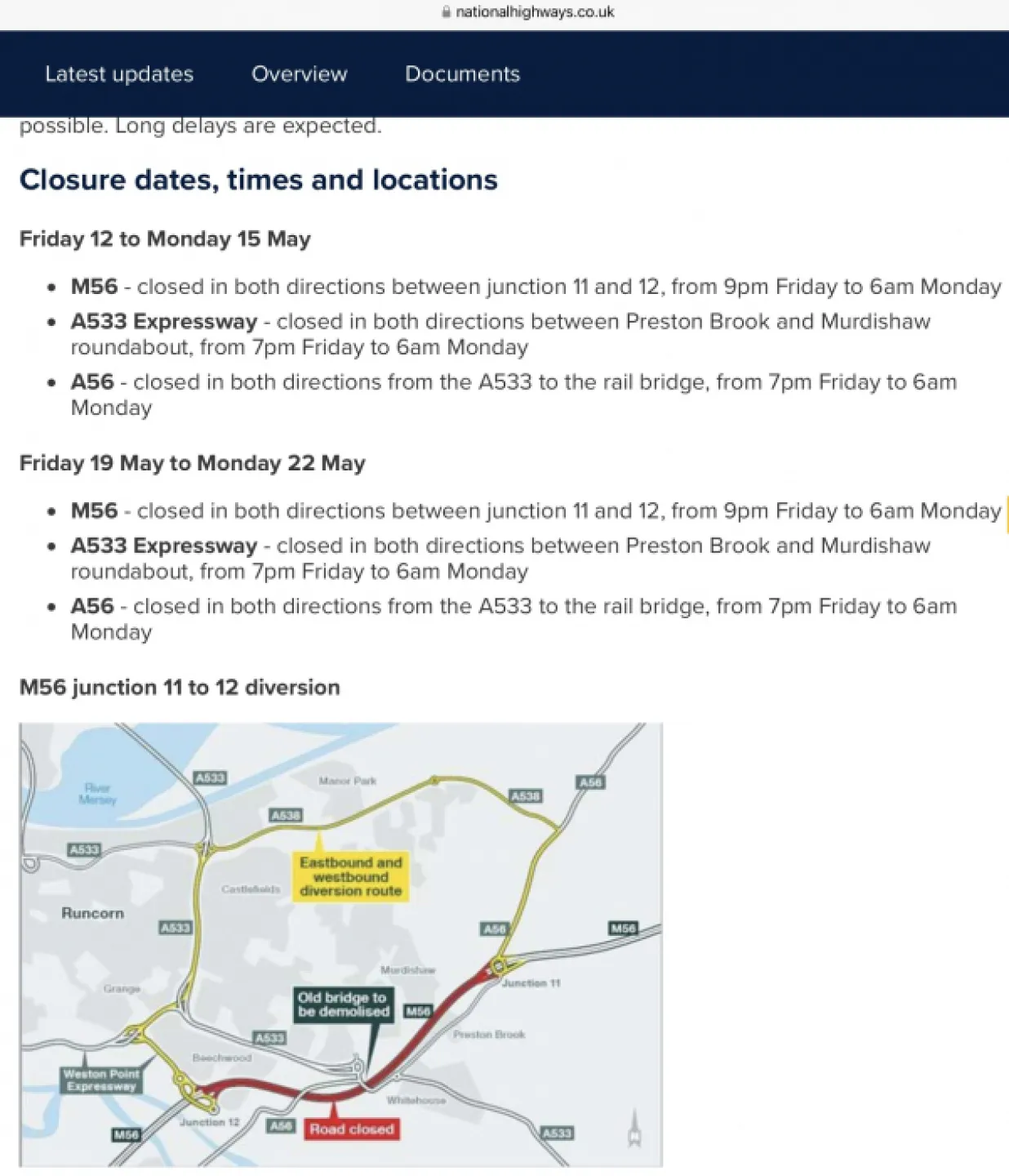 M56 closure