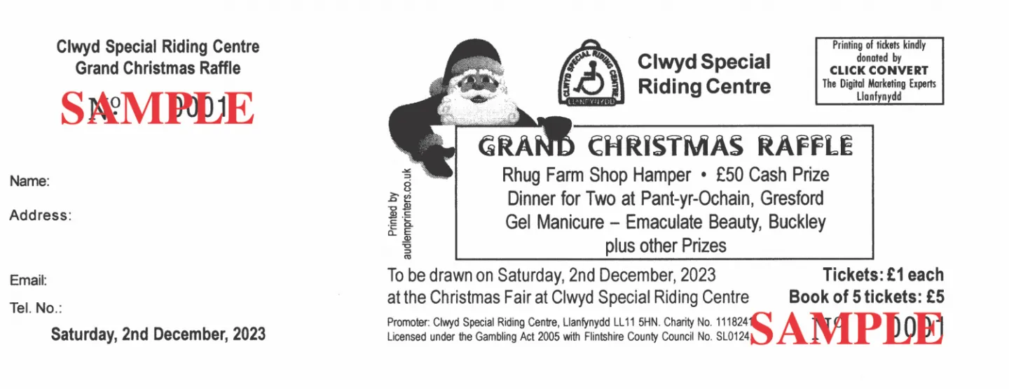 Draw tickets from Audlem Printers