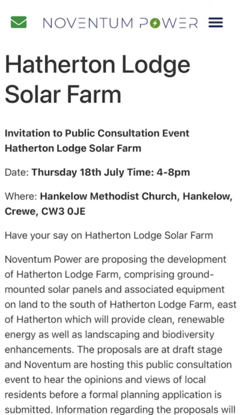 Solar farm at Hatherton