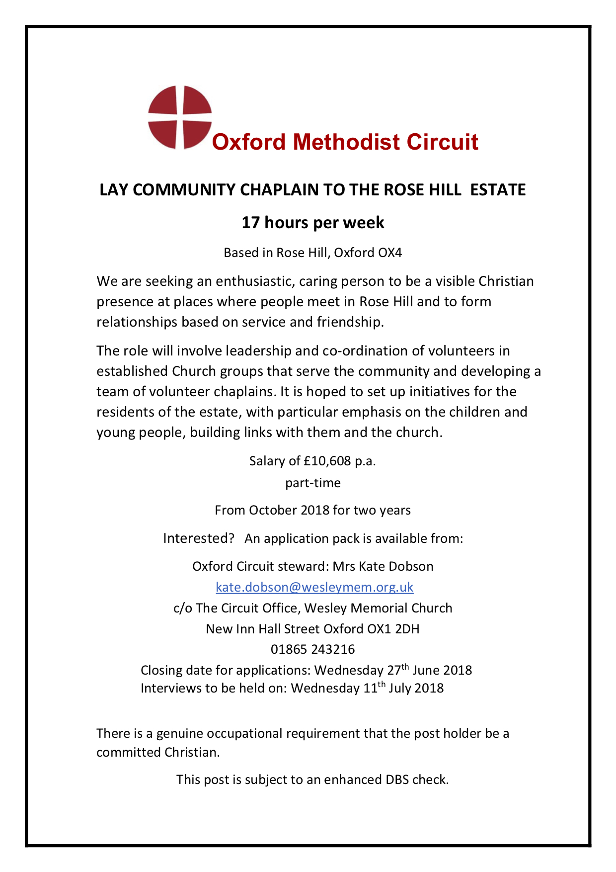 ROSE_HILL_POST Job advert FINAL