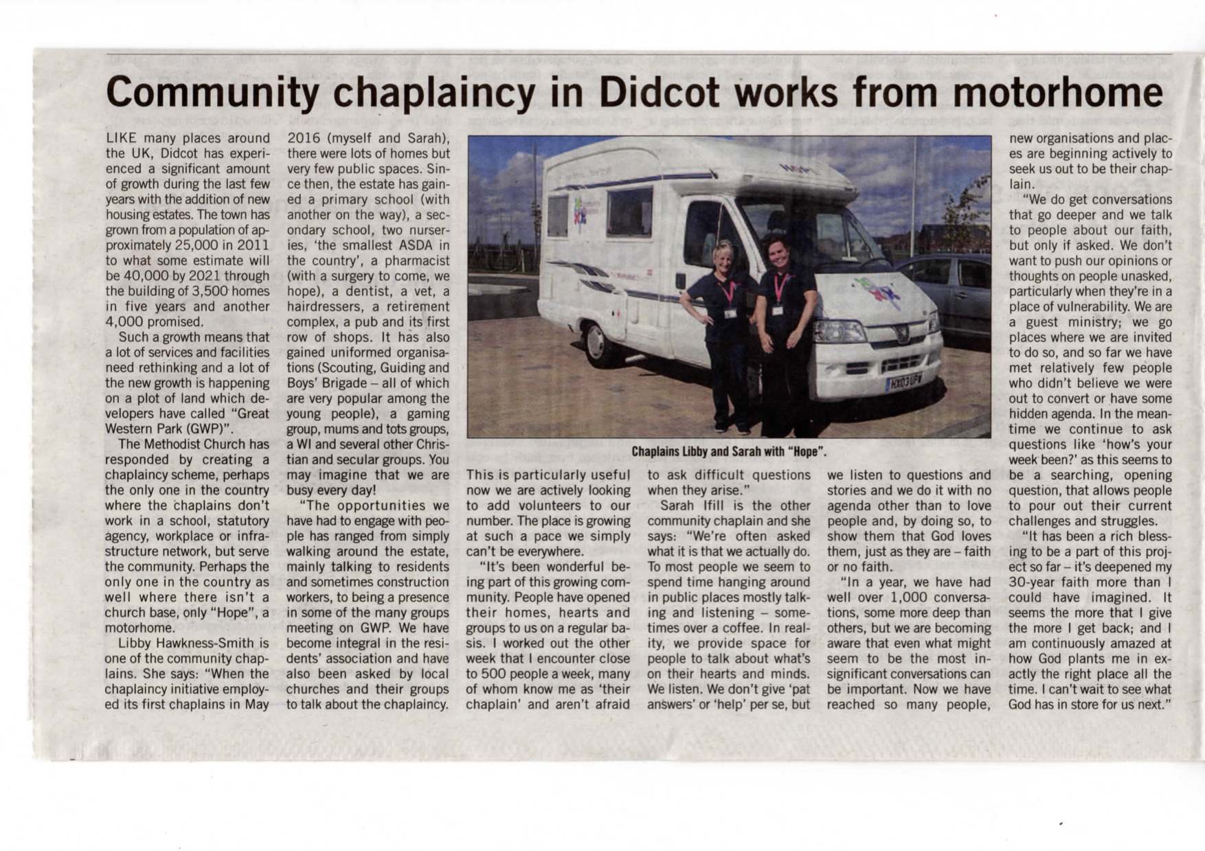 Chaplains – Methodist Recorder 2018 16 November