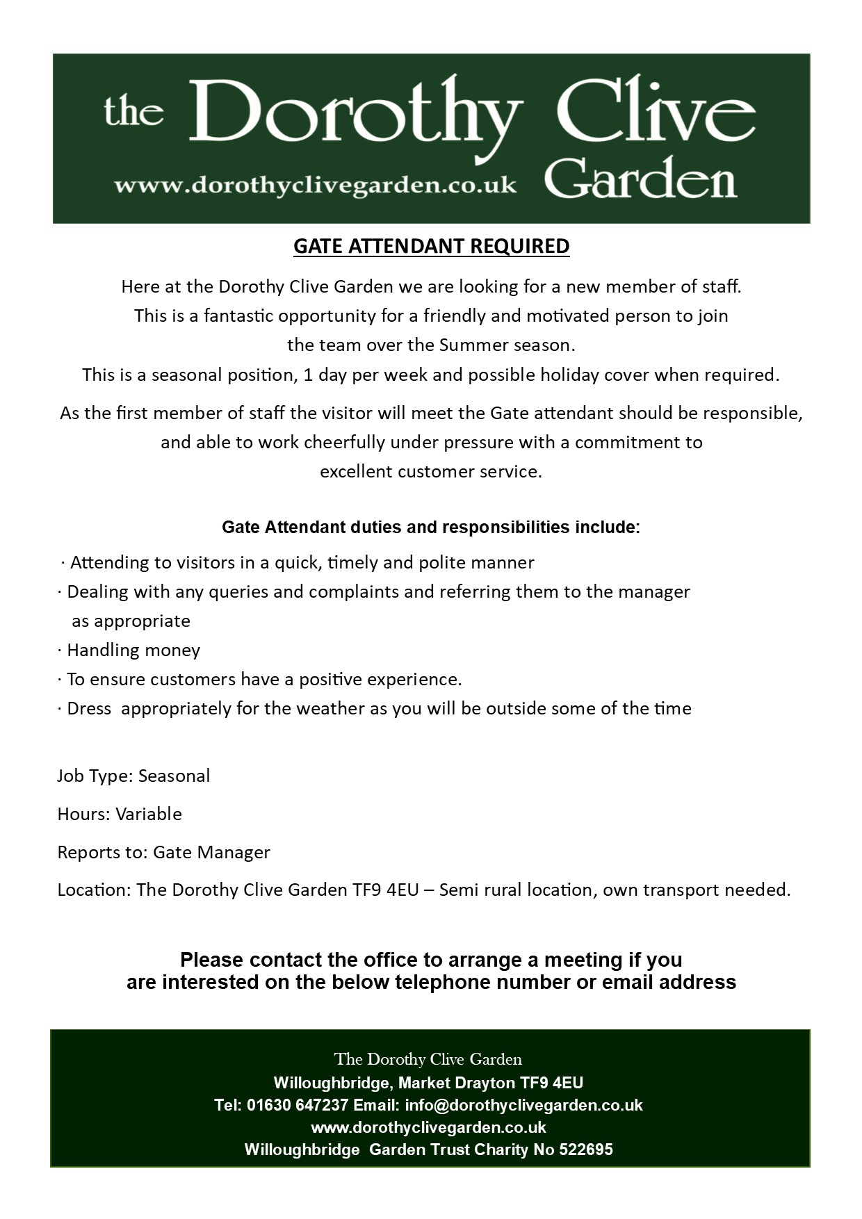 Gate Attendant Vacancy