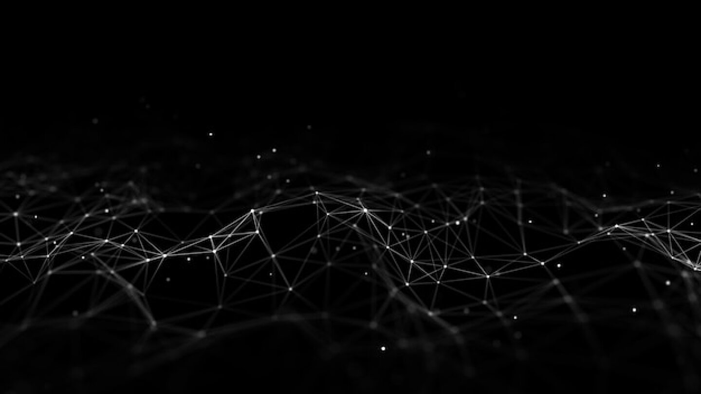 Abstract technology wave of particles Big data