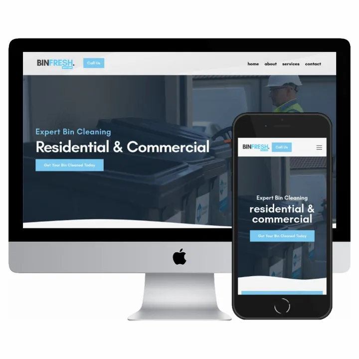 Desktop and mobile screenshots of the Bin Fresh Scotland website