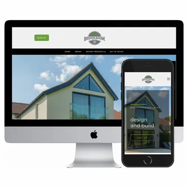 Desktop and mobile screenshots of the Brookbank Building website