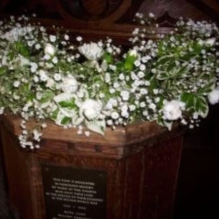 Baptismal Font With Flowers