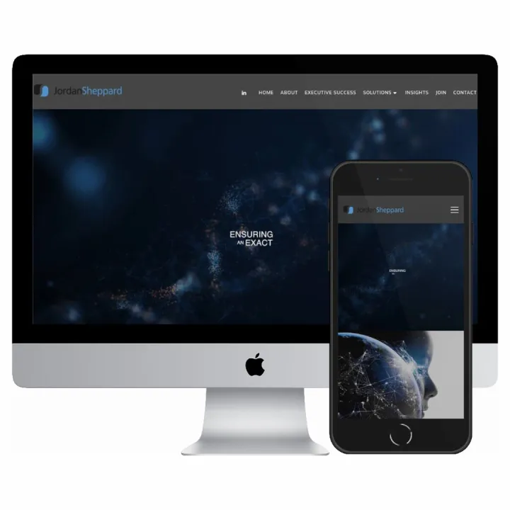 Desktop and mobile screenshots of the Jordan Sheppard website
