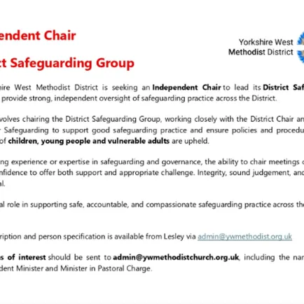 Independent Chair – District Safeguarding Group