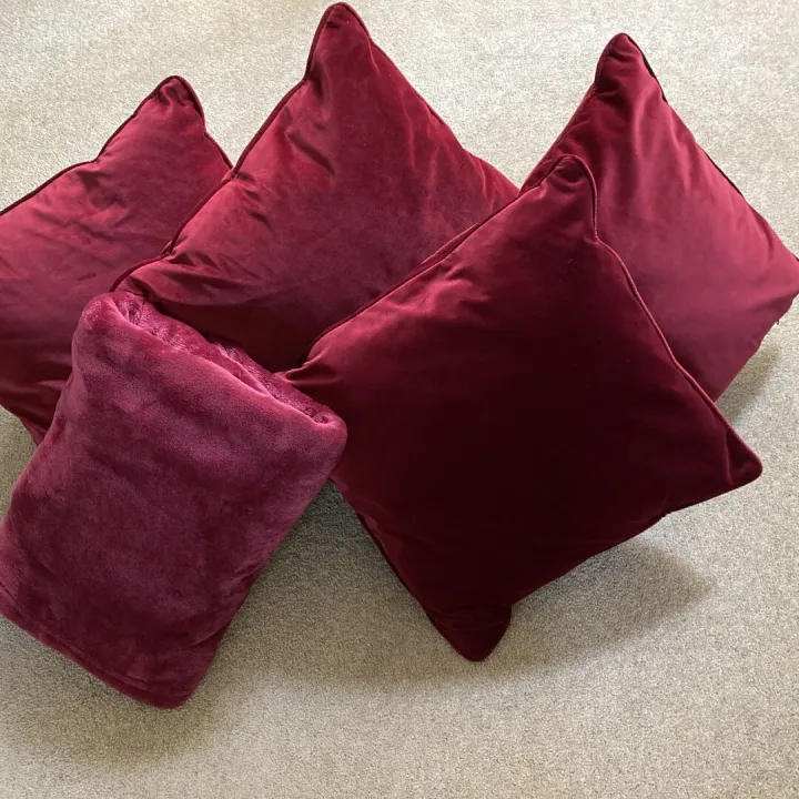 4 Cushions and Throw – Items for sale
