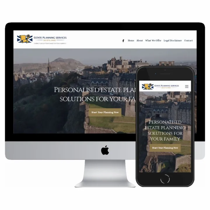 Desktop and mobile screenshots of the Estate Planning Services website