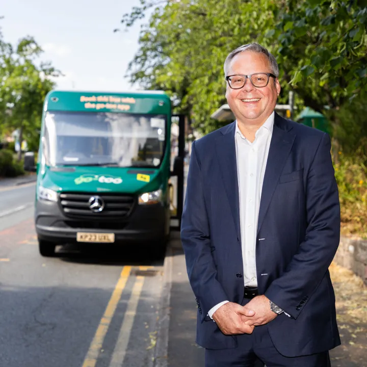 Cllr Mark Goldsmith Pictured in Front of a Go-Too