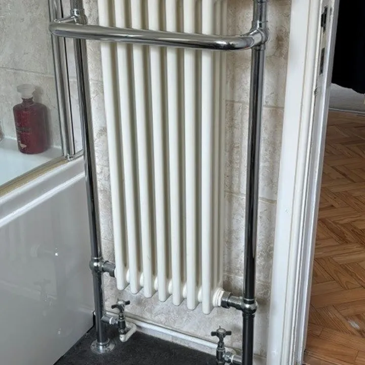 Victorian Style Chrome and White Towel Radiator – Items for sale
