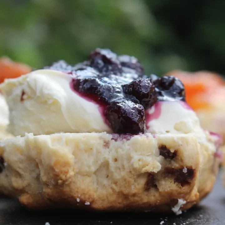 Cream tea scones with jam and clotted cream