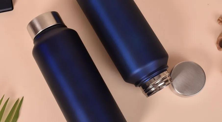 Navy insulated steel water bottles