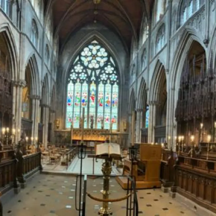 21 May &ndash; Revd John Kime at Ripon Cathedral Choir Stalls