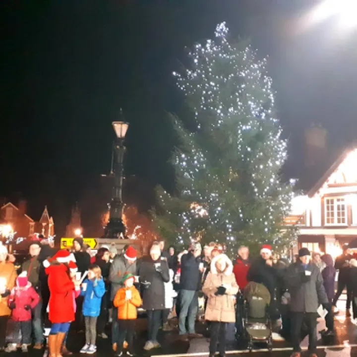 The Audience Next To The Christmas Tree On The Square