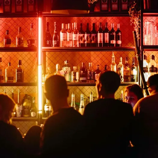 A Bar Lit Up
