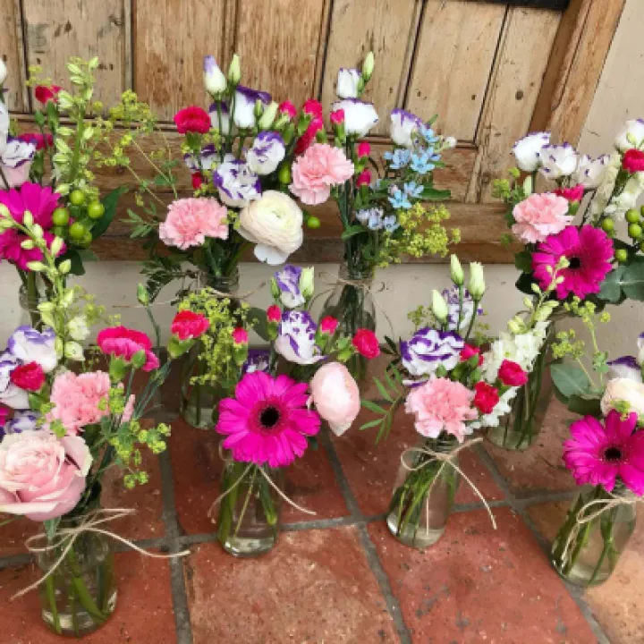 Milk Bottle Flowers