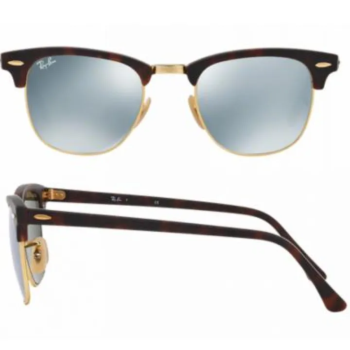 rb3016_114530_shot2 Ray-Ban Clubmaster in Havana with Crystal Green Mirror Lenses