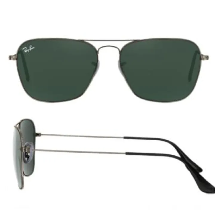 rb3136_004_shot2 Ray-Ban Caravan Gunmetal with Green Crystal Lenses