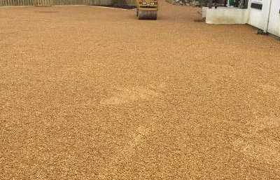 stone surfacing with roller