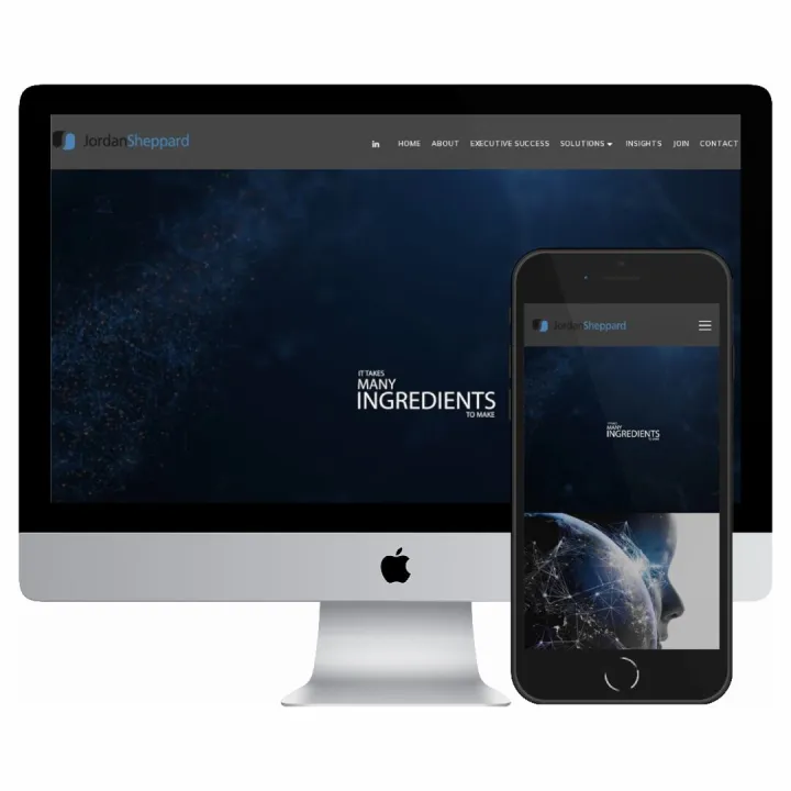 Desktop and mobile screenshots of the Jordan Sheppard website