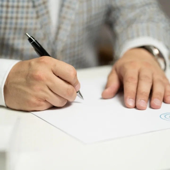 Man, sign, paper