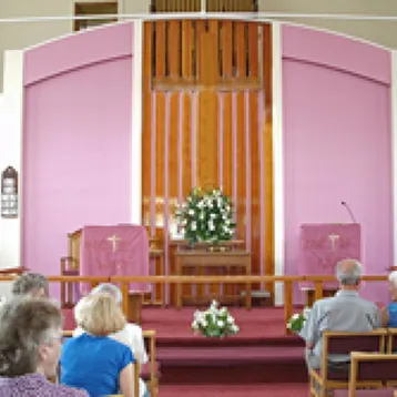 Rev John Lines at re-opening of Church in 2013