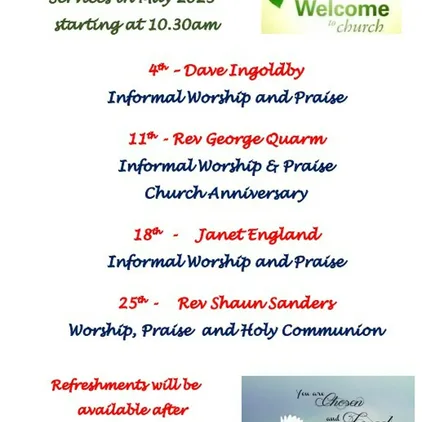 Sunday Services May 2025