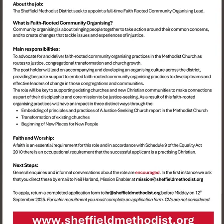 Faith Rooted Community Organiser