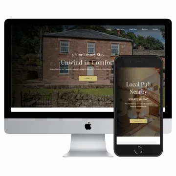 Desktop and mobile screenshots of the Mellor Knowl Farm Holidays website