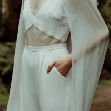 Close up chiffon cape sheer cover up P