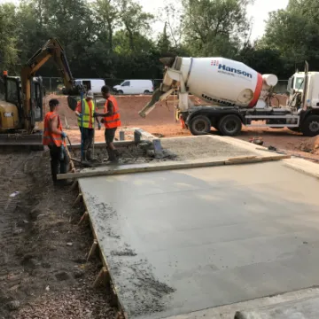 Burwell skatepark concrete laying