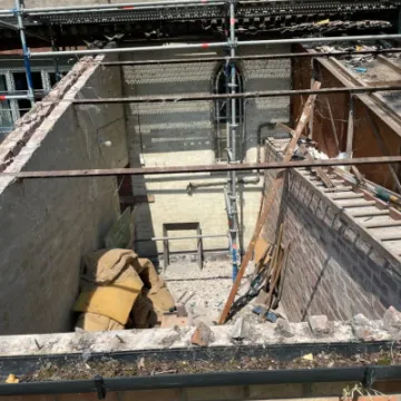 Roof removal from the shed