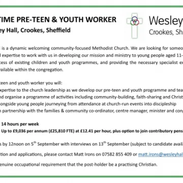 Wesley Hall Job Advert (2)