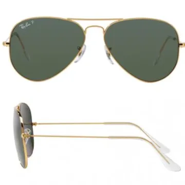 Ray-Ban Aviator In Gold With Polarised Crystal Green Lenses RB3025 001/58