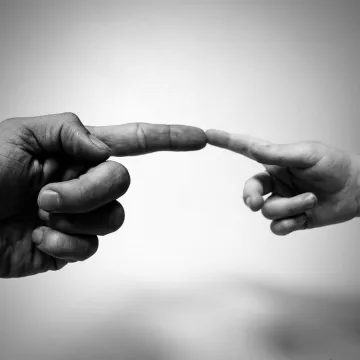 Align fingers, index fingers, hands