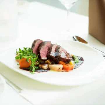 Sliced Steak on Plate