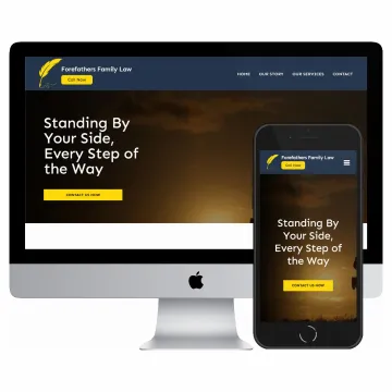 Desktop and mobile screenshots of the Forefathers Family Law website