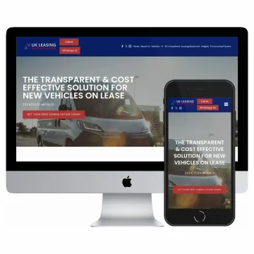 Desktop and mobile screenshots of the UK Leasing Associates website